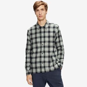 Ted Baker Men's Green Plaid Flannel Cotton Casual Classic Button Shirt Size XL
